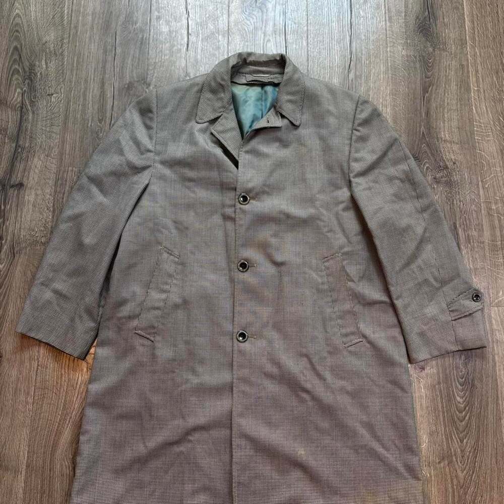 Vista Vintage 60s Houndstooth Trench Coat L